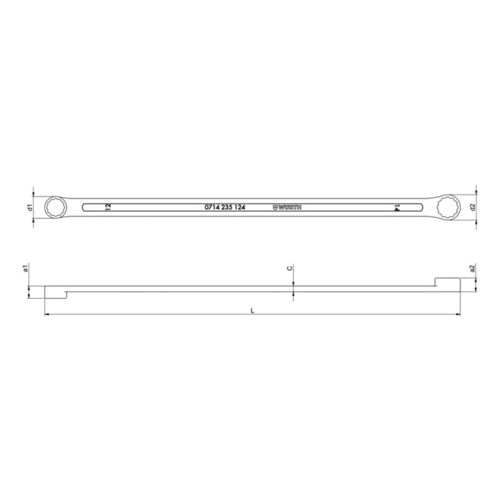 POWERDRIV? (12-Point) Double Box End Wrench (Extra Long) 17mm x 19mm
