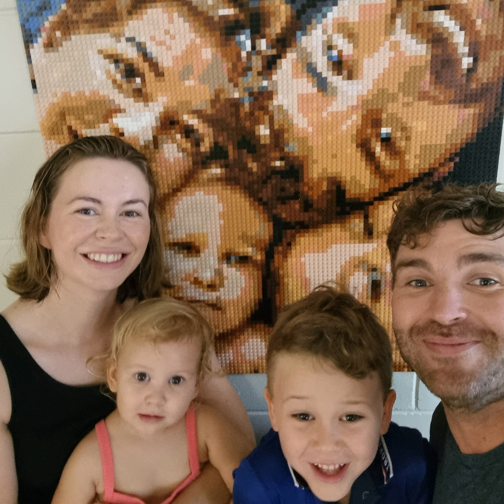 Personalized Brick Mosaic Gift for Parents | LEGO-Compatible Bricks