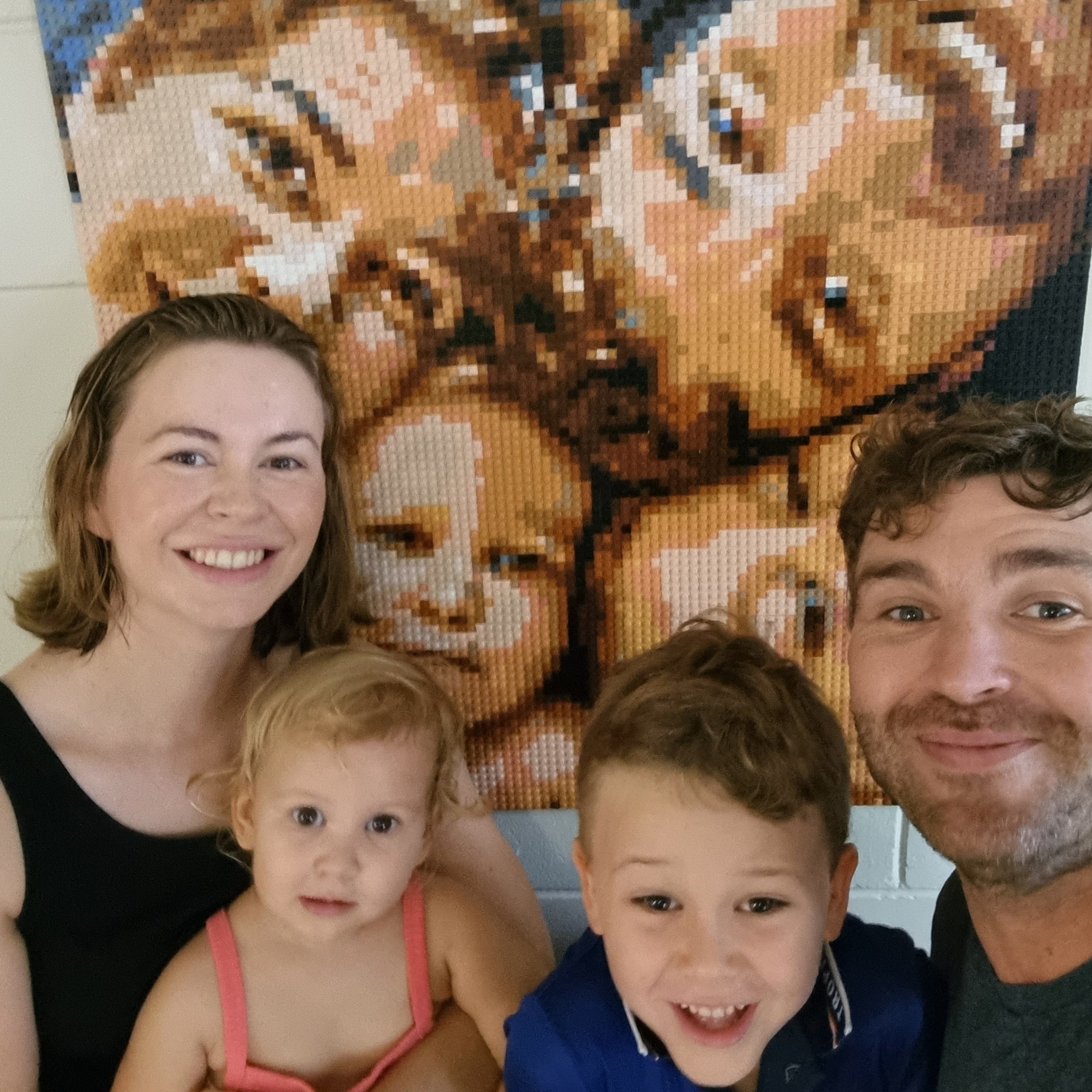 Personalized Brick Mosaic Gift for Parents | LEGO-Compatible Bricks