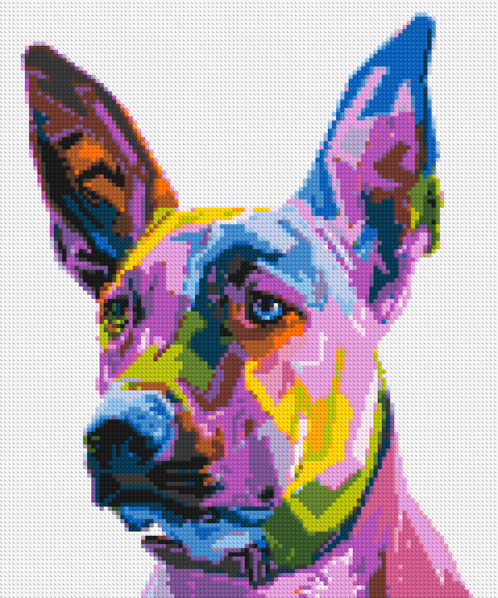 Belgian Malinois Colorful Pop Art - Brick Art Mosaic Kit