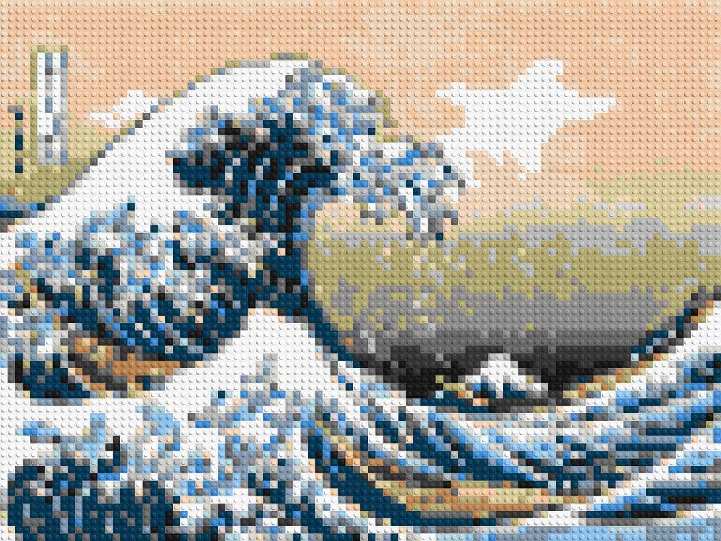 The Great Wave Off Kanagawa by Katsushika Hokusai  - Brick Art Mosaic Kit