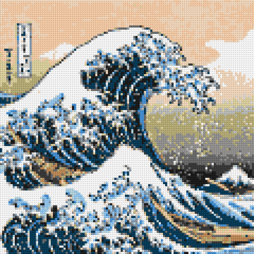 The Great Wave Off Kanagawa by Katsushika Hokusai  - Brick Art Mosaic Kit