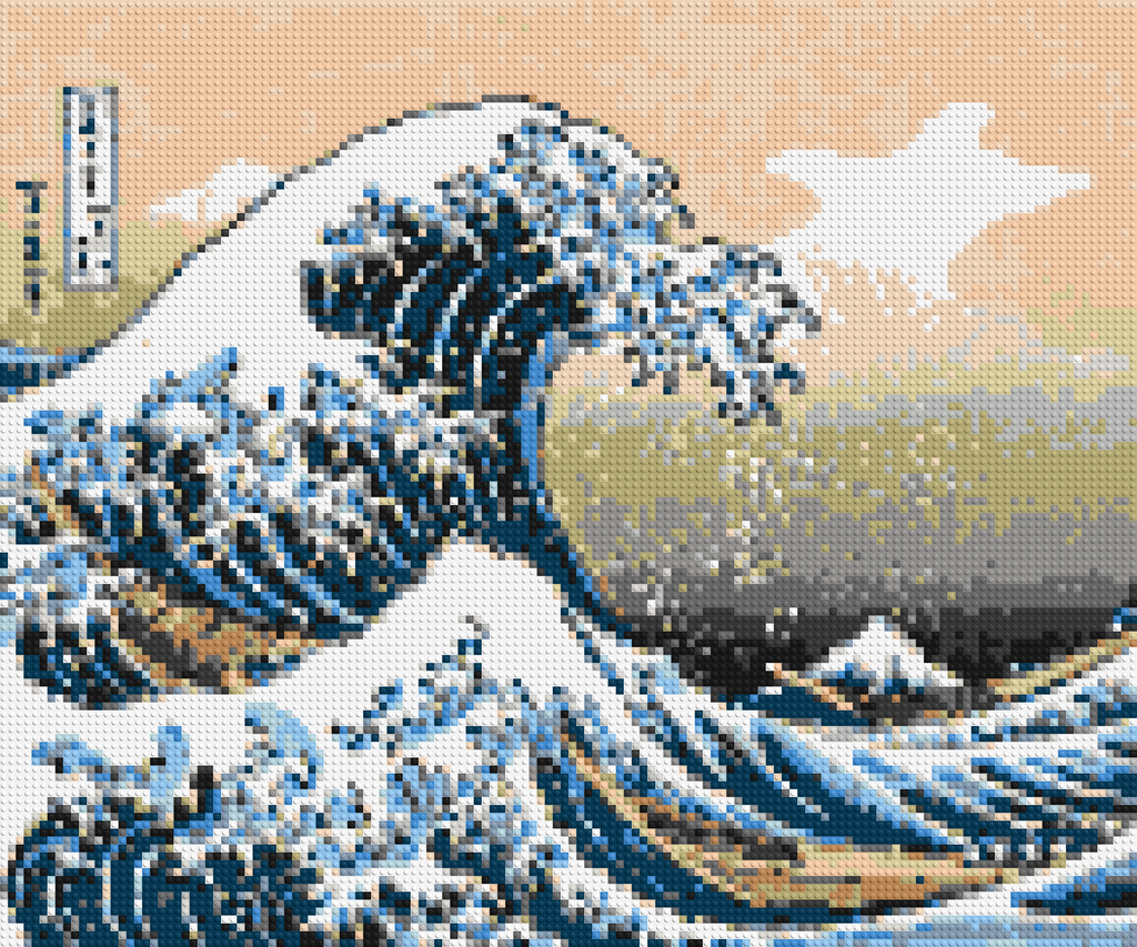 The Great Wave Off Kanagawa by Katsushika Hokusai  - Brick Art Mosaic Kit