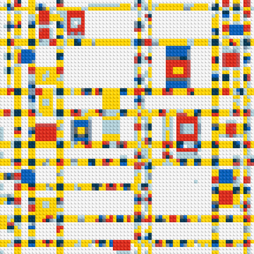 Broadway Boogie Woogie by Piet Mondrian - Brick Art Mosaic Kit