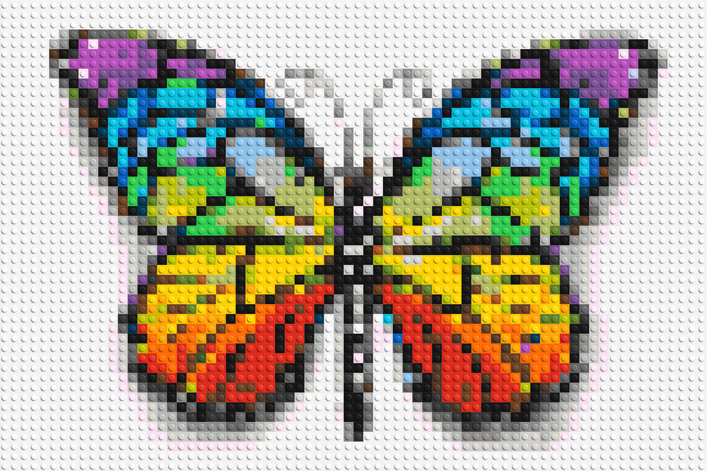 Butterfly Colorful Pop Art  - Brick Art Mosaic Kit