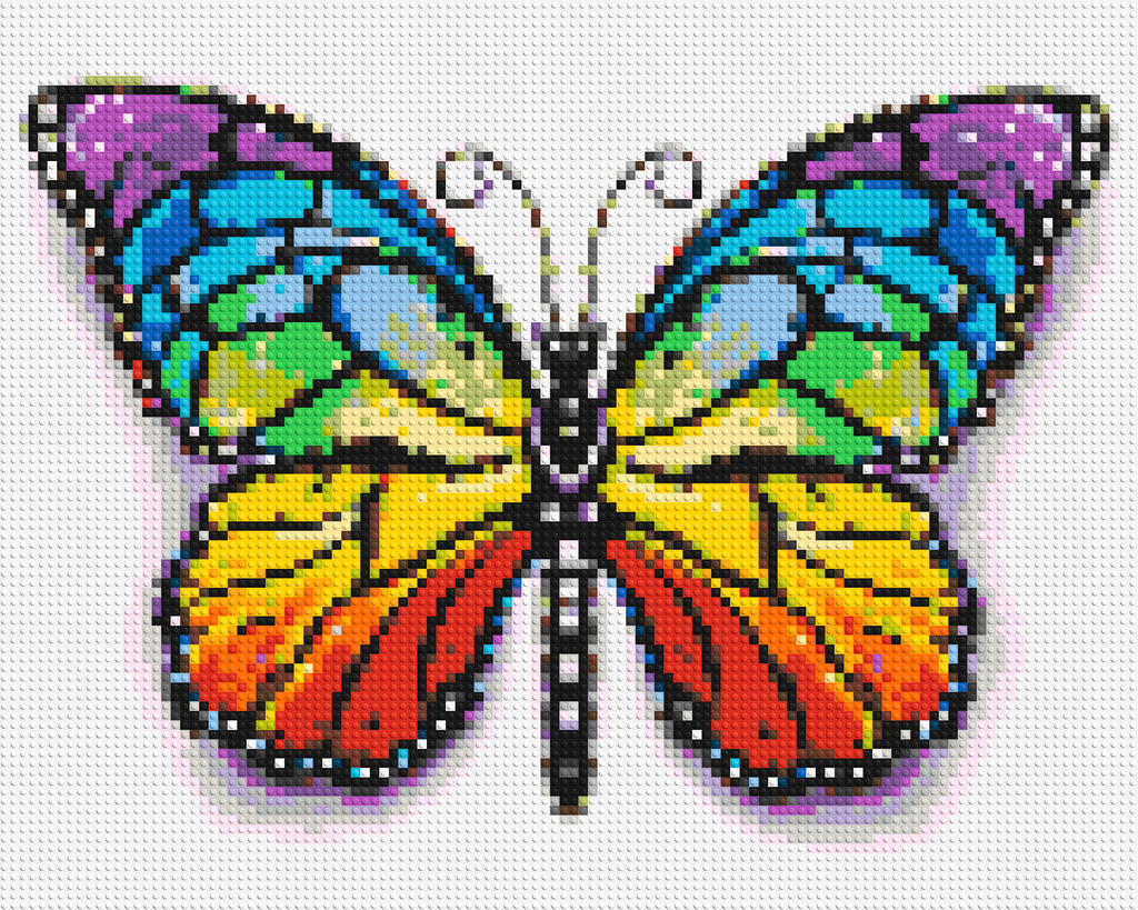 Butterfly Colorful Pop Art  - Brick Art Mosaic Kit