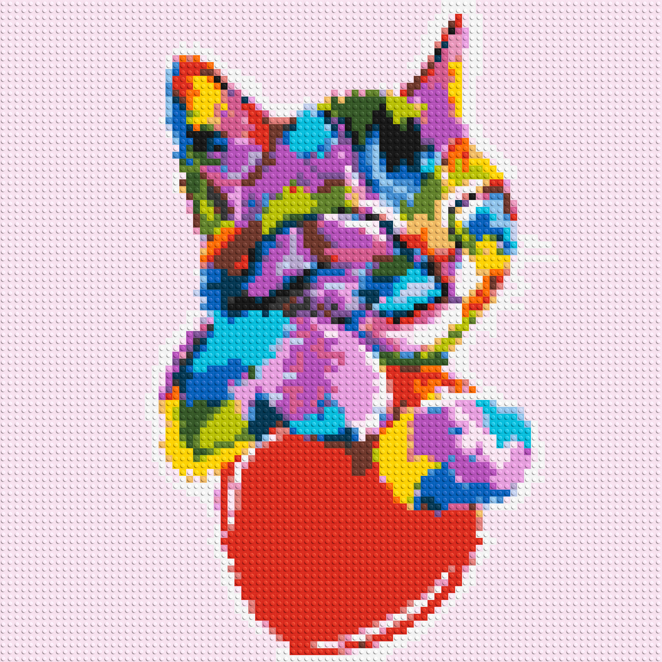 Cat with a Heart Colorful Pop Art - Brick Art Mosaic Kit