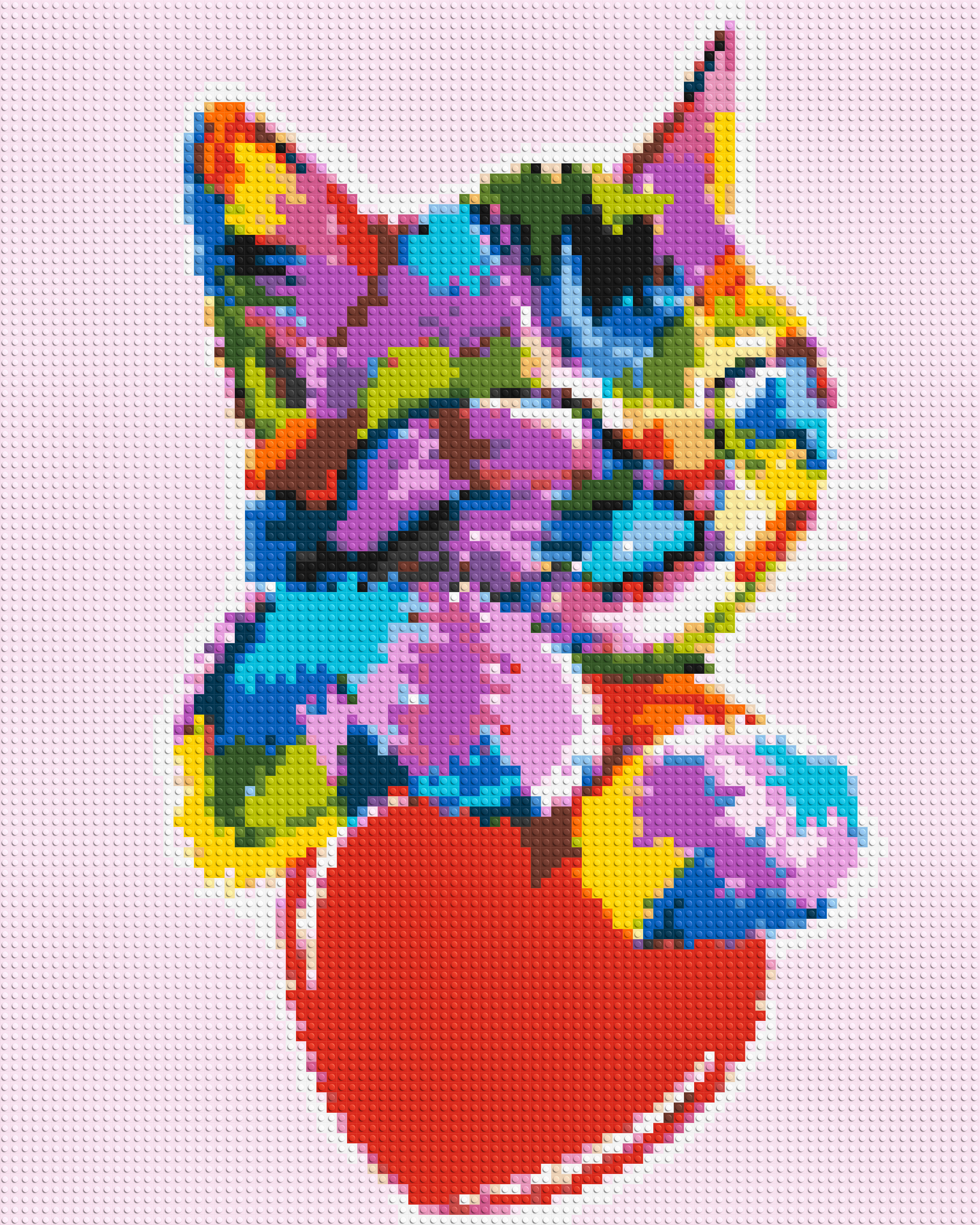 Cat with a Heart Colorful Pop Art - Brick Art Mosaic Kit