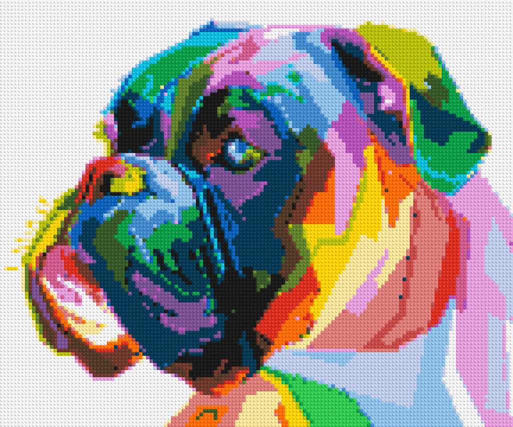 Boxer Colorful Pop Art - Brick Art Mosaic Kit