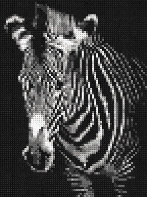 Black & White Zebra - Brick Art Mosaic Kit