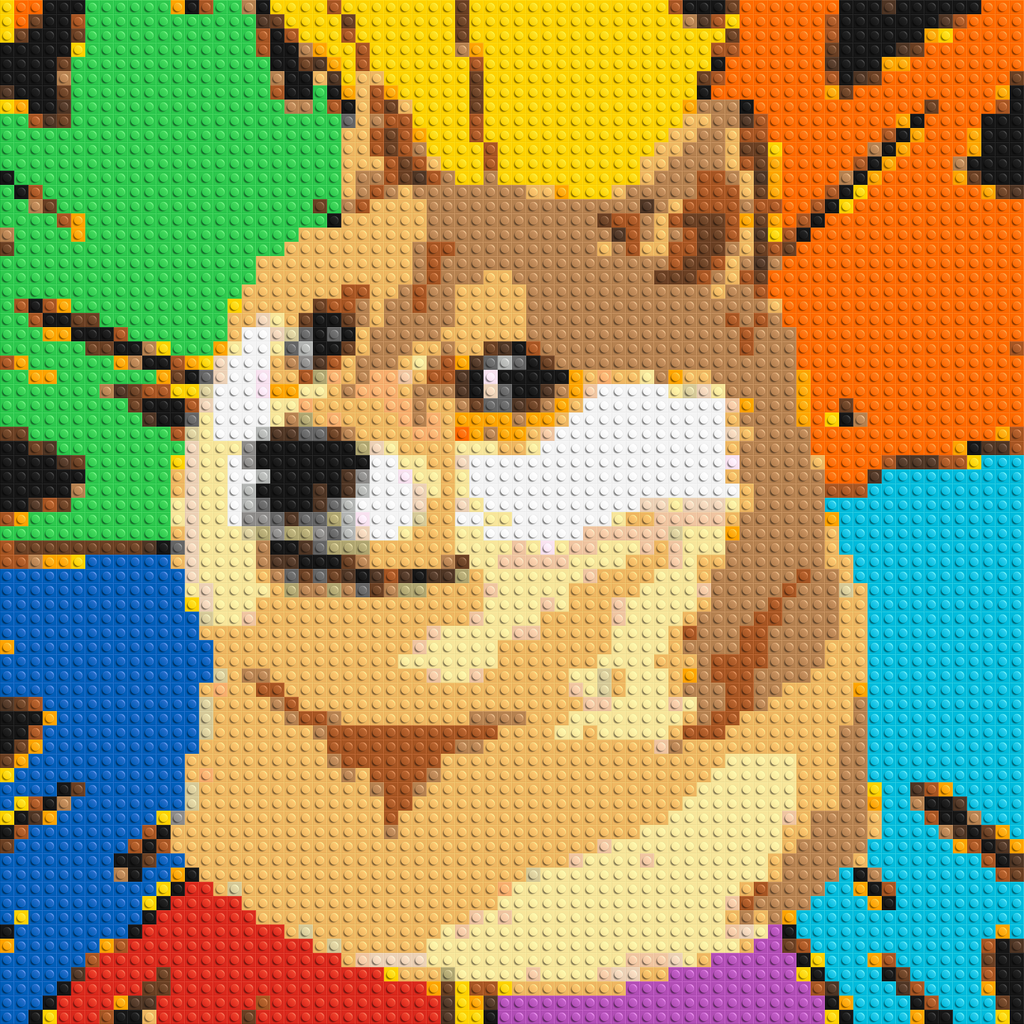 Colorful Doge Meme - Brick Art Mosaic Kit