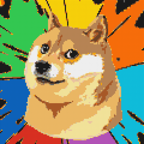 Colorful Doge Meme - Brick Art Mosaic Kit
