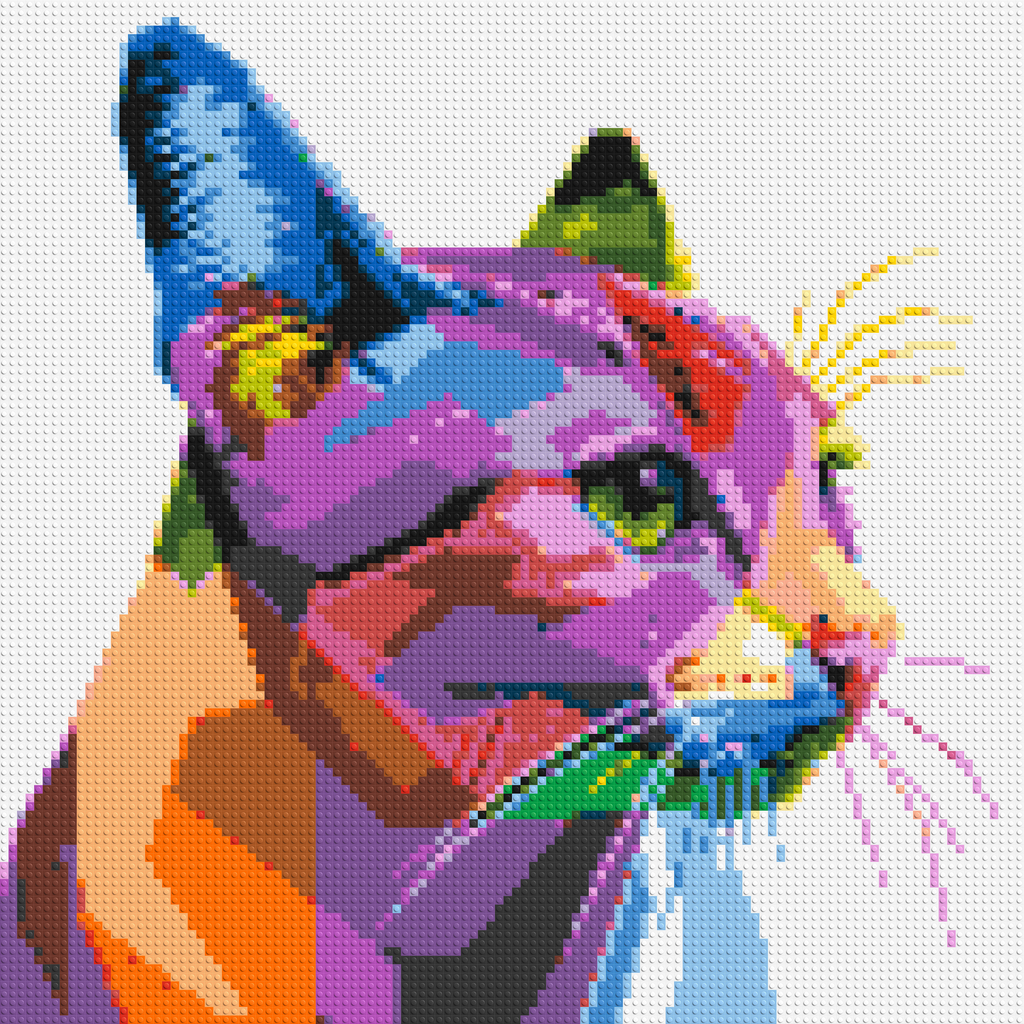 Cat #1 Colorful Pop Art - Brick Art Mosaic Kit