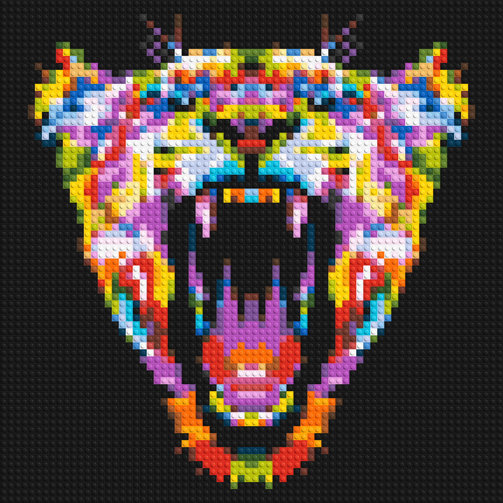 Roaring Tiger Colorful Pop Art - Brick Art Mosaic Kit