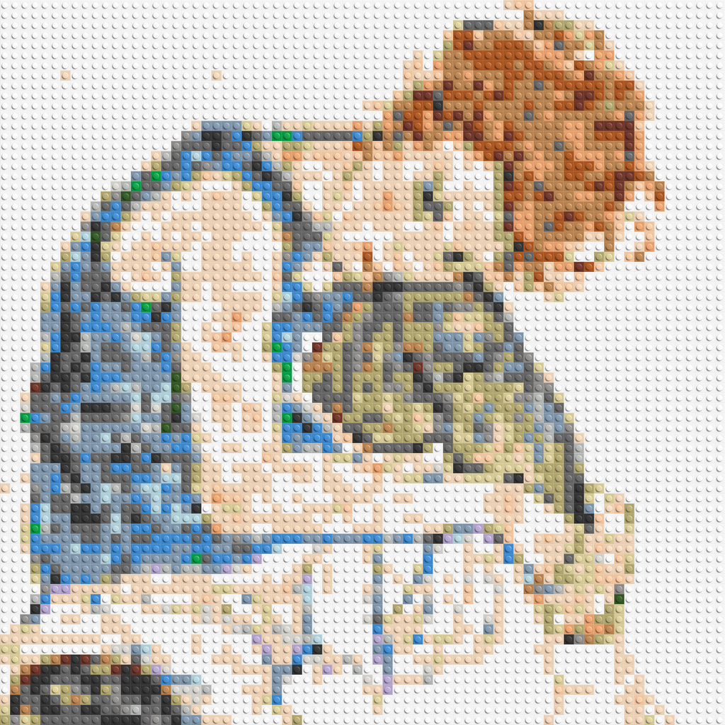 Woman Sitting with Bent Knee by Egon Schiele  - Brick Art Mosaic Kit