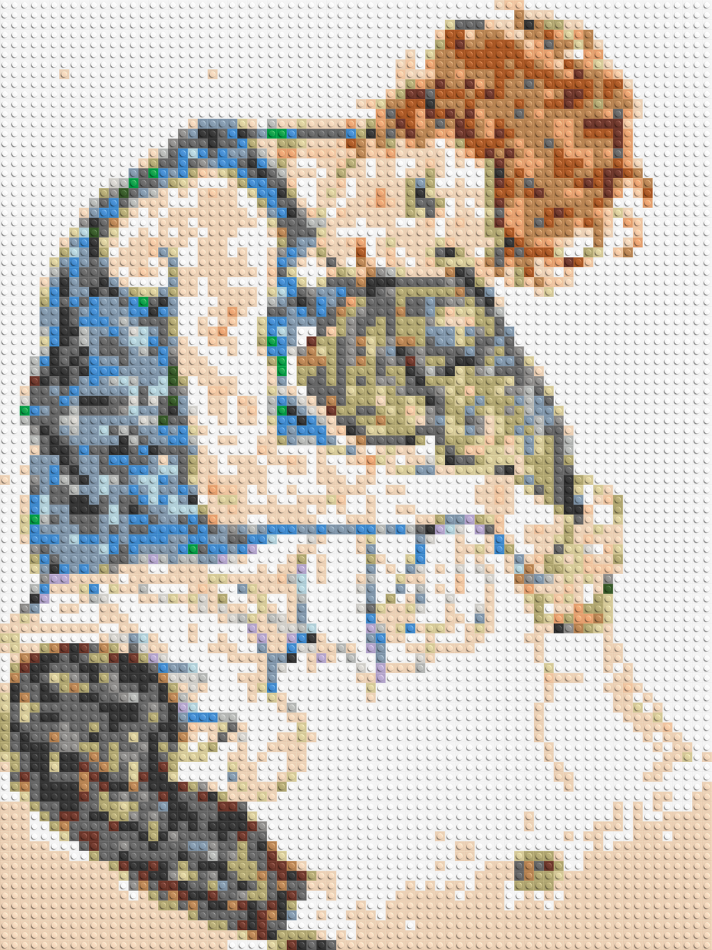 Woman Sitting with Bent Knee by Egon Schiele  - Brick Art Mosaic Kit