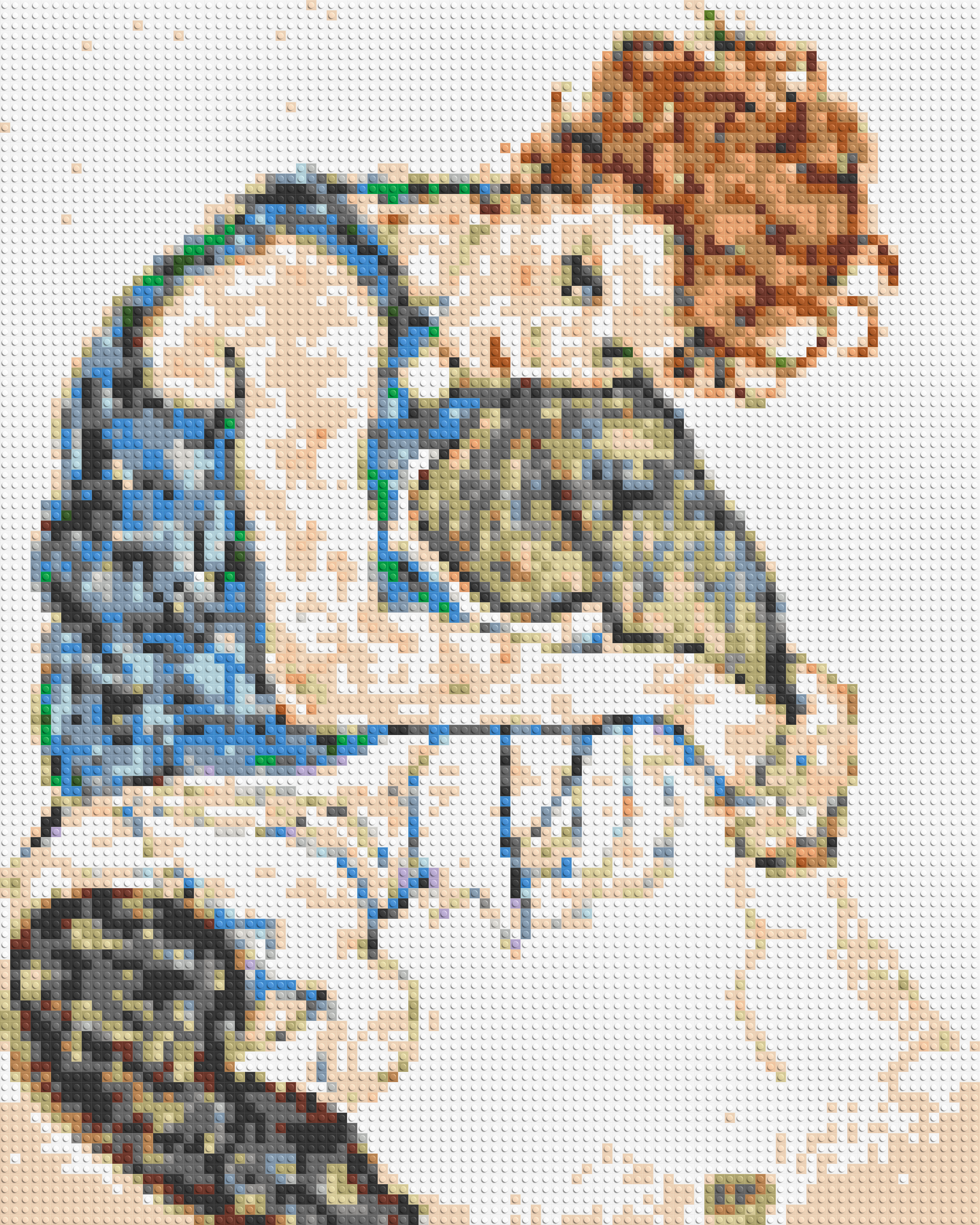 Woman Sitting with Bent Knee by Egon Schiele  - Brick Art Mosaic Kit