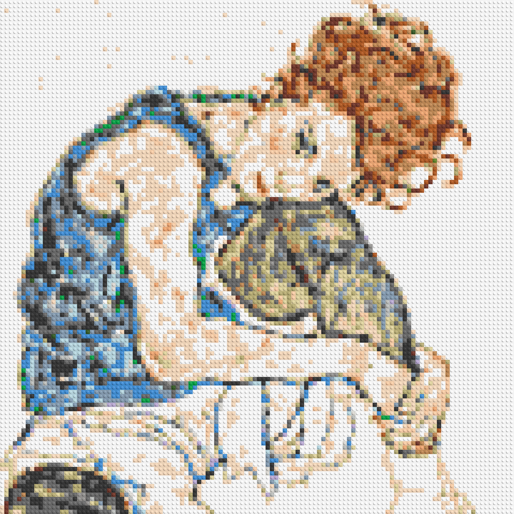 Woman Sitting with Bent Knee by Egon Schiele  - Brick Art Mosaic Kit