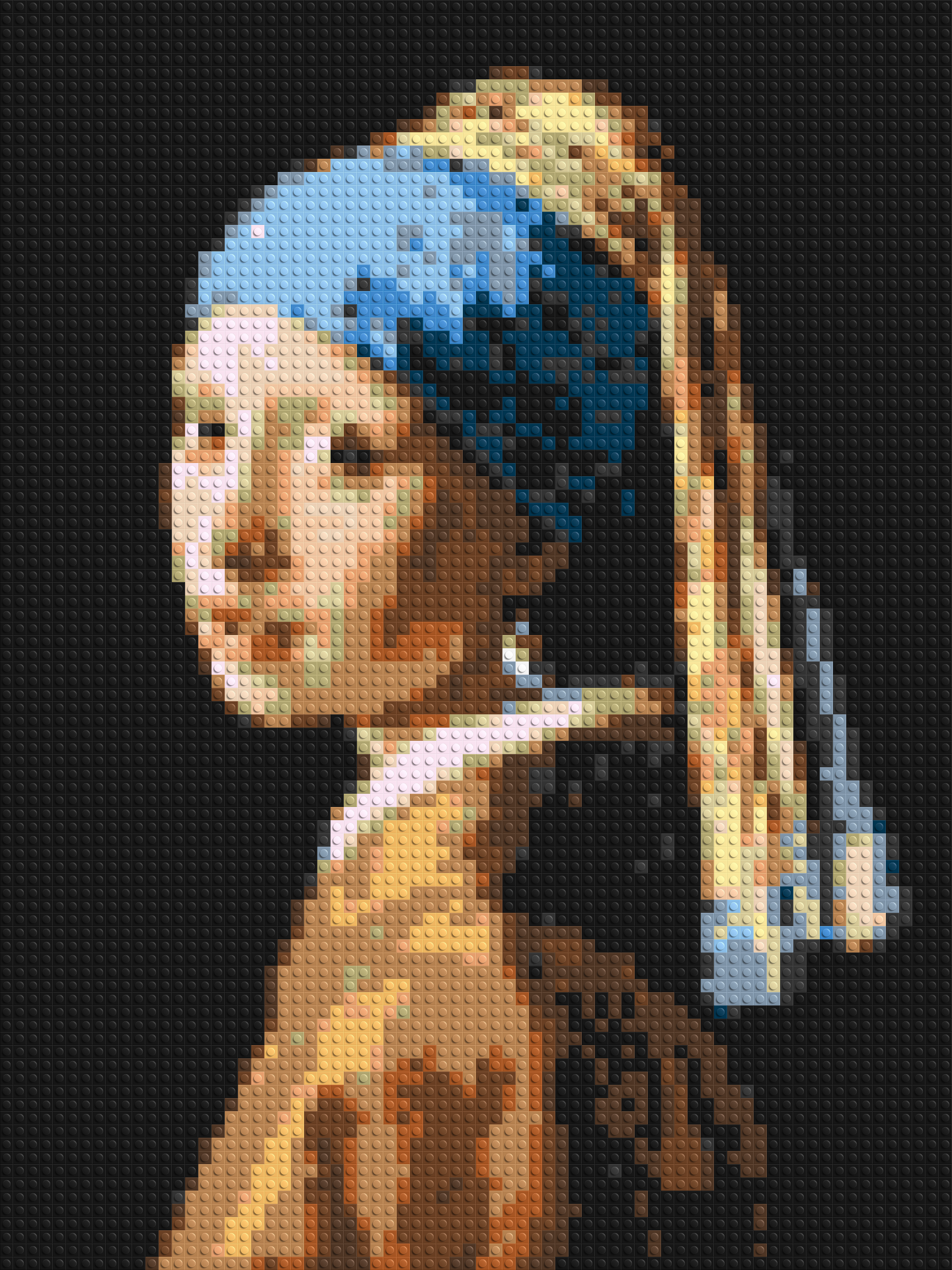 Girl with a Pearl Earring by Johannes Vermeer - Brick Art Mosaic Kit
