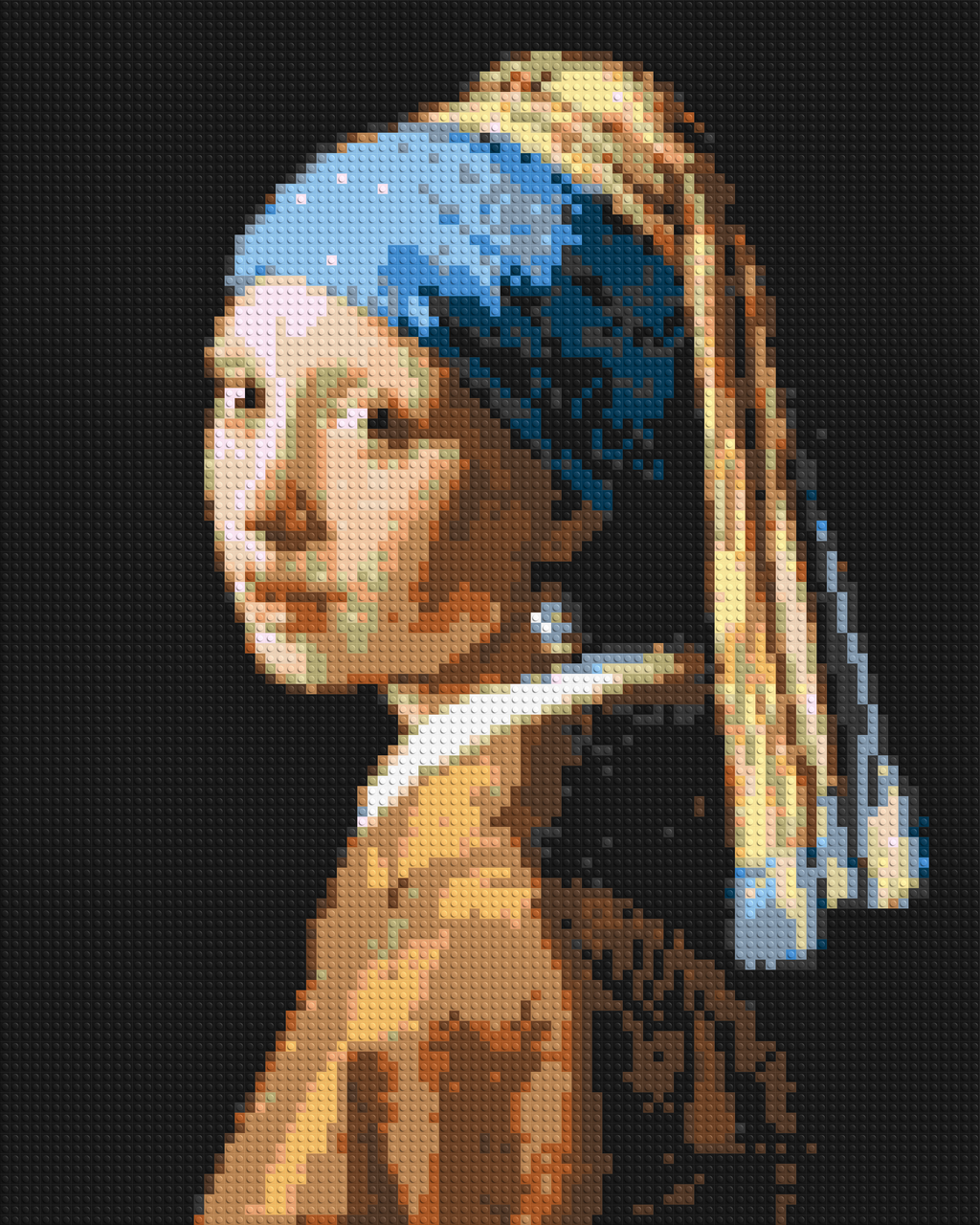 Girl with a Pearl Earring by Johannes Vermeer - Brick Art Mosaic Kit