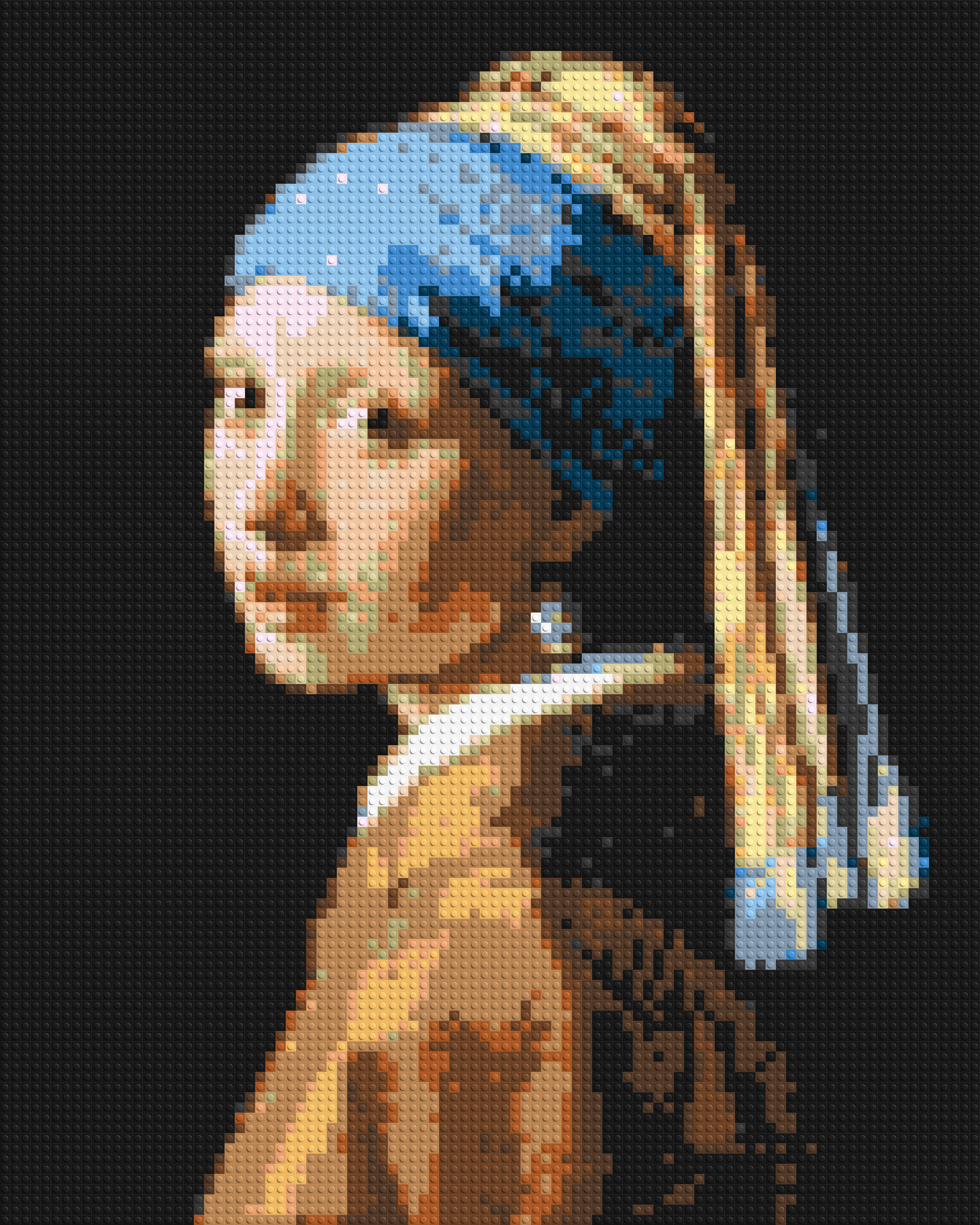 Girl with a Pearl Earring by Johannes Vermeer - Brick Art Mosaic Kit