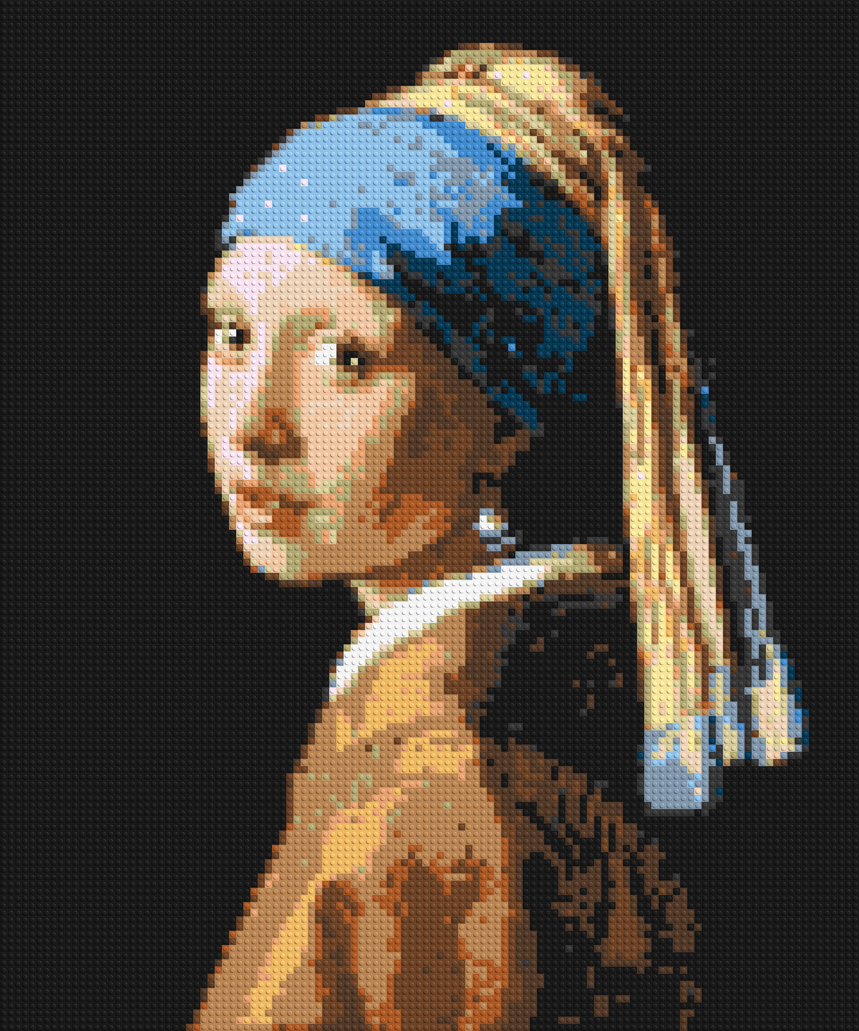 Girl with a Pearl Earring by Johannes Vermeer - Brick Art Mosaic Kit