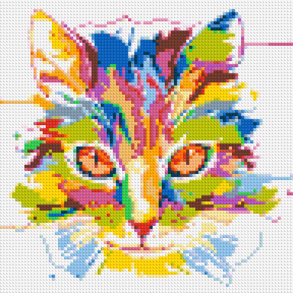 Abstract Cat Colorful Pop Art - Brick Art Mosaic Kit