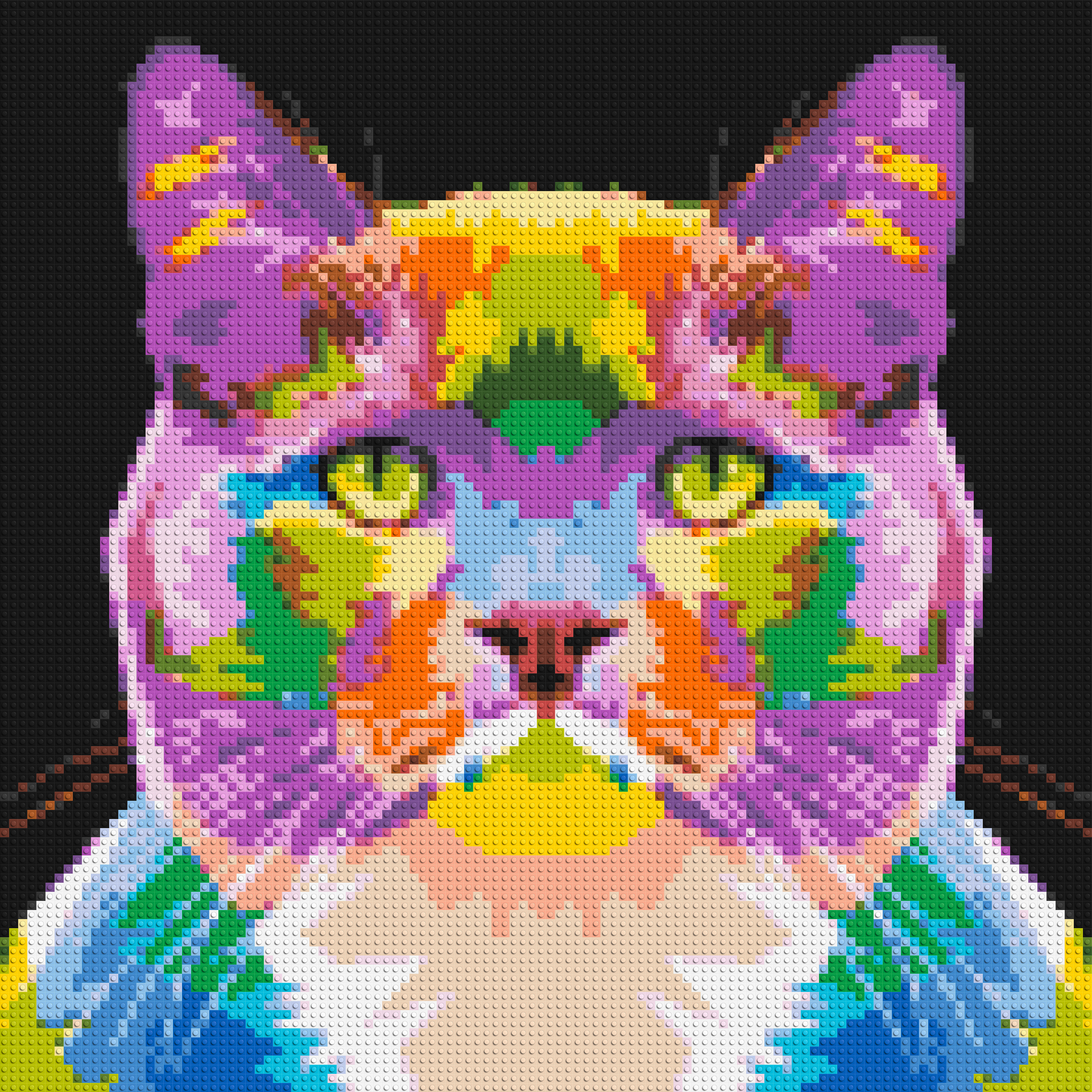 Lazy Cat Colorful Pop Art - Brick Art Mosaic Kit
