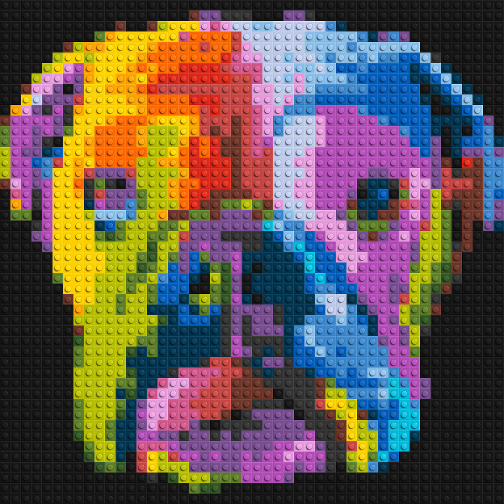 English Bulldog Colorful Pop Art - Brick Art Mosaic Kit
