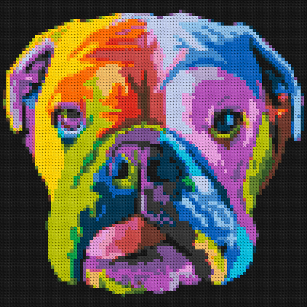 English Bulldog Colorful Pop Art - Brick Art Mosaic Kit