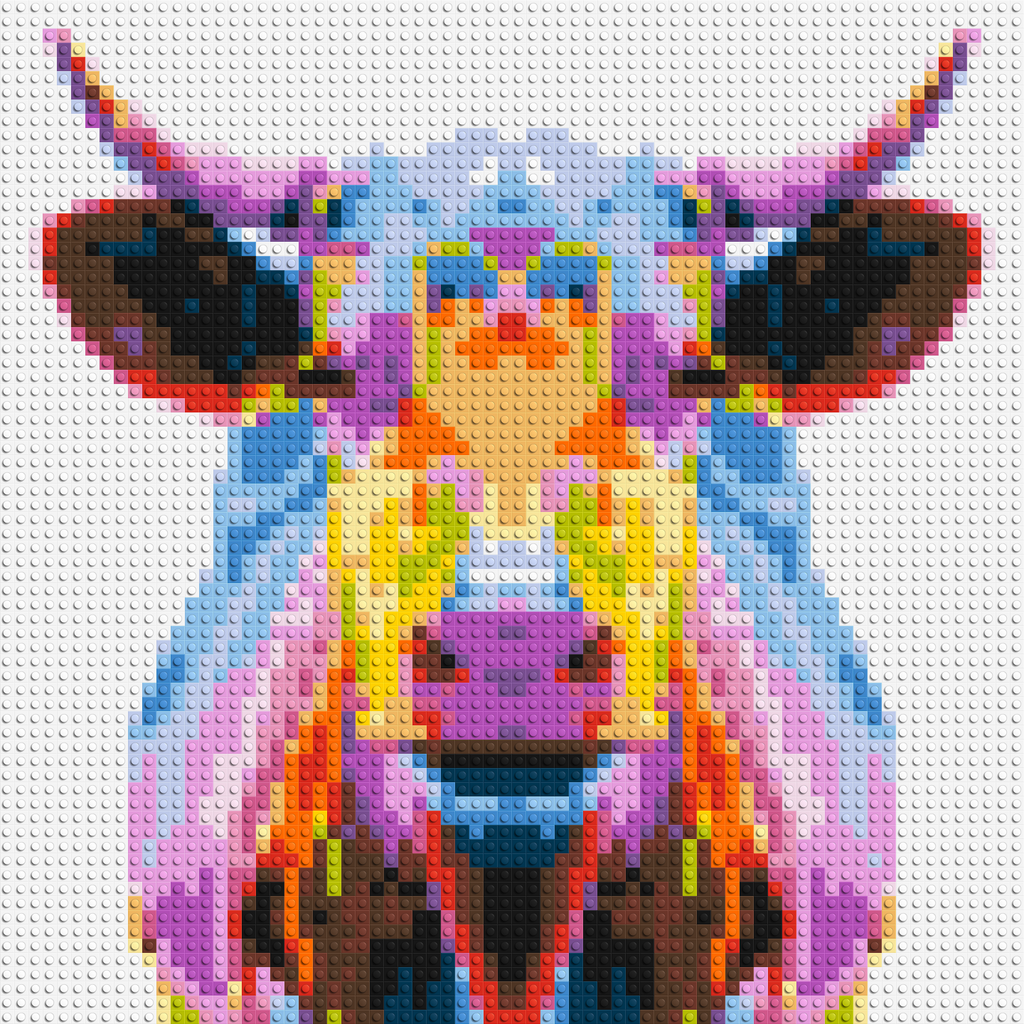 Cow Colorful Pop Art  - Brick Art Mosaic Kit