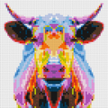 Cow Colorful Pop Art  - Brick Art Mosaic Kit
