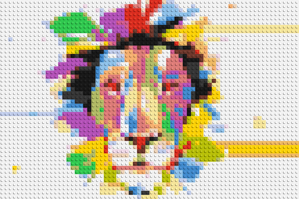 Abstract Lion Colorful Pop Art - Brick Art Mosaic Kit