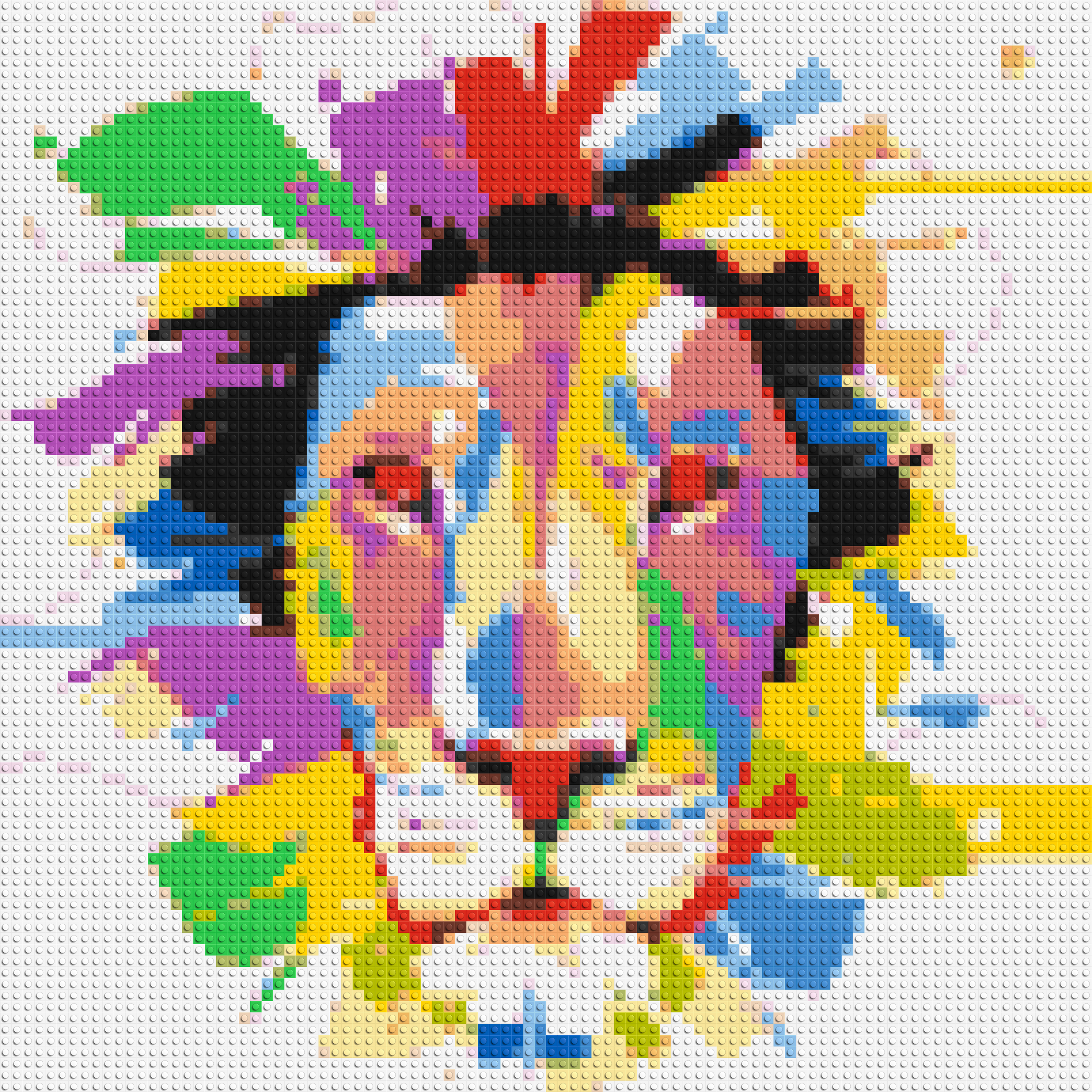 Abstract Lion Colorful Pop Art - Brick Art Mosaic Kit