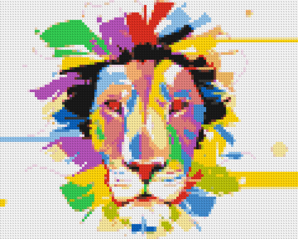 Abstract Lion Colorful Pop Art - Brick Art Mosaic Kit