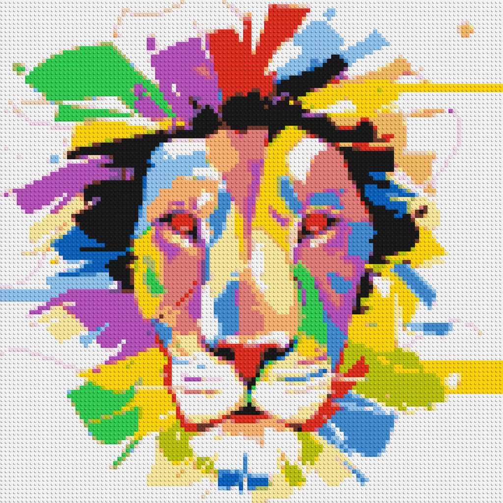 Abstract Lion Colorful Pop Art - Brick Art Mosaic Kit