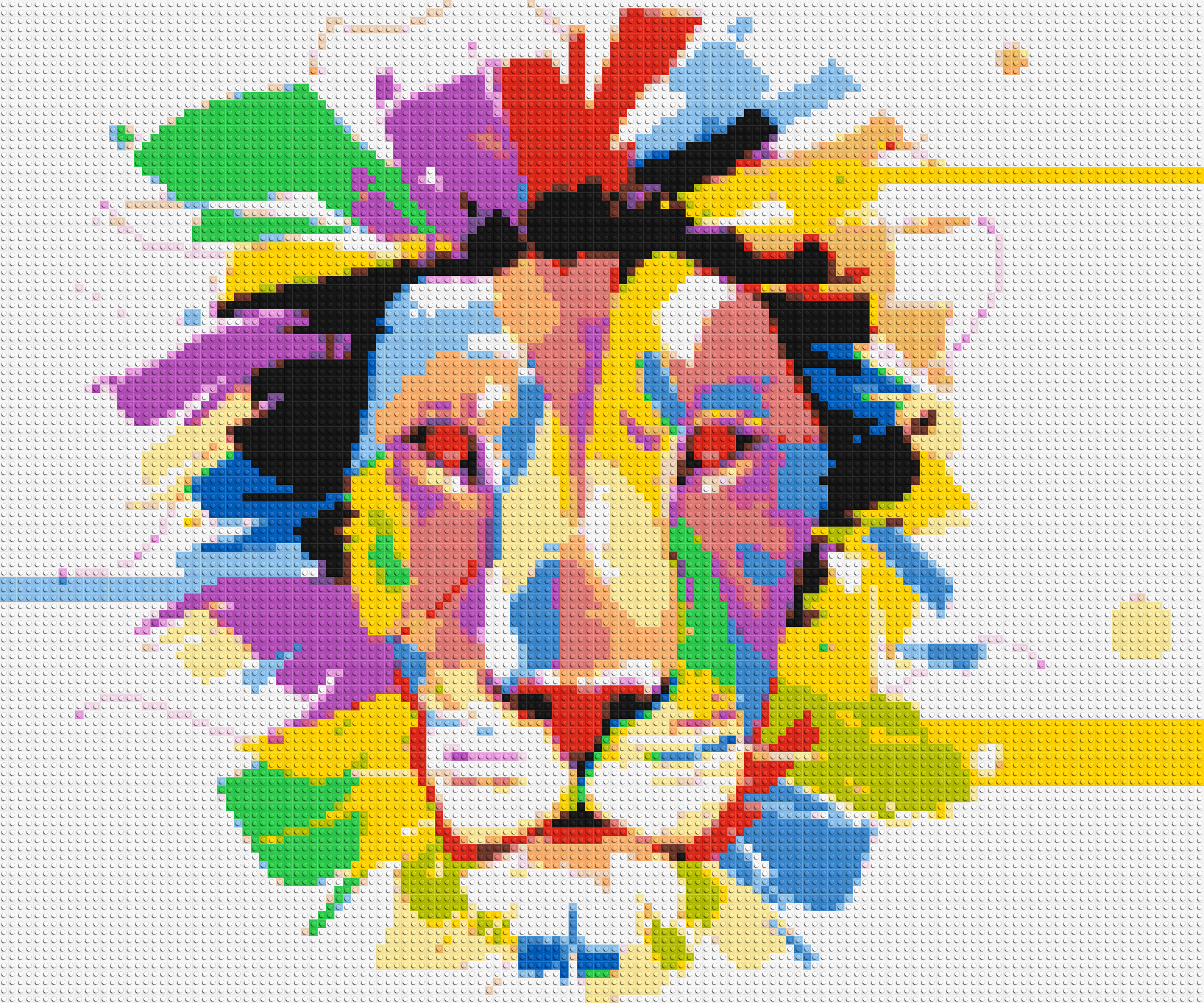 Abstract Lion Colorful Pop Art - Brick Art Mosaic Kit