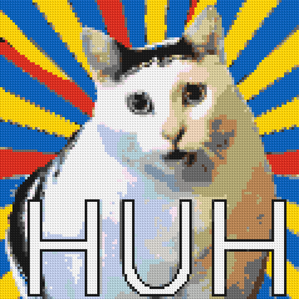 Huh Cat Meme - Brick Art Mosaic Kit