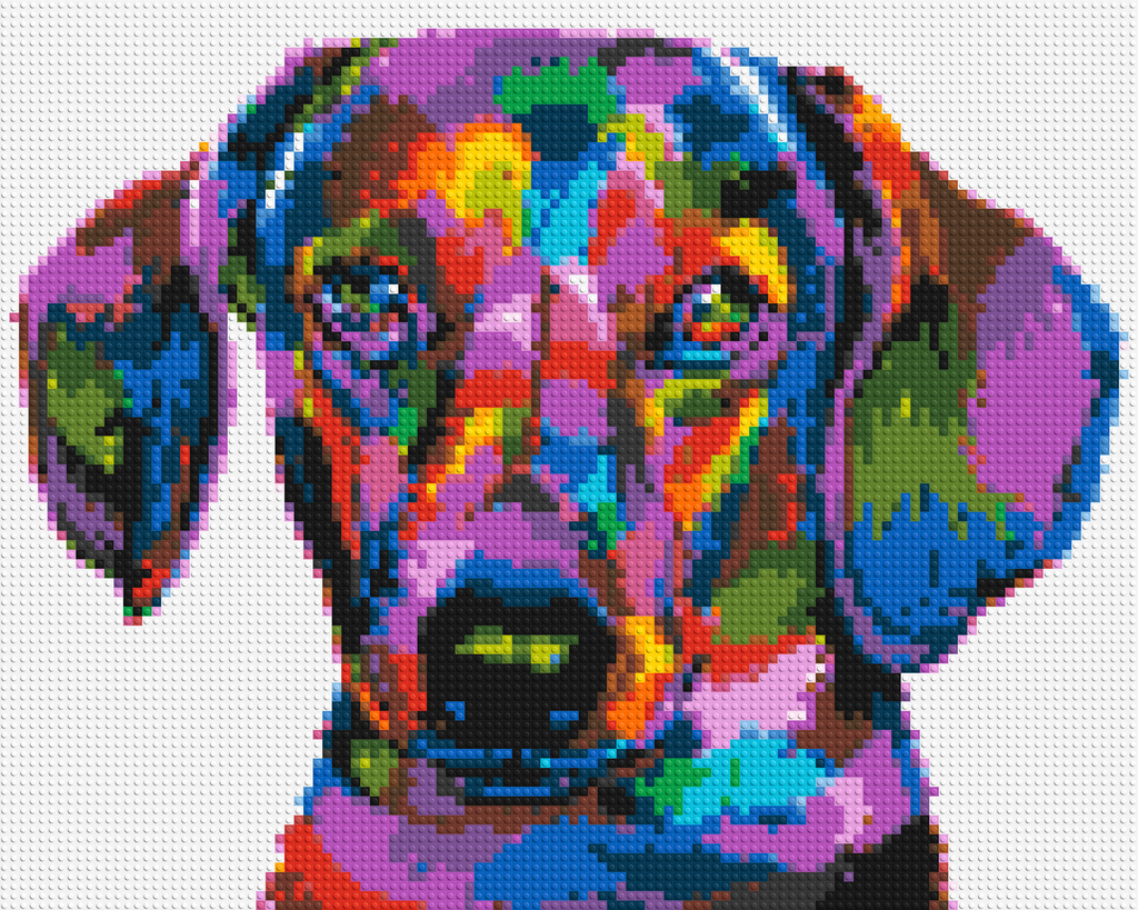 Dachshund Colorful Pop Art - Brick Art Mosaic Kit