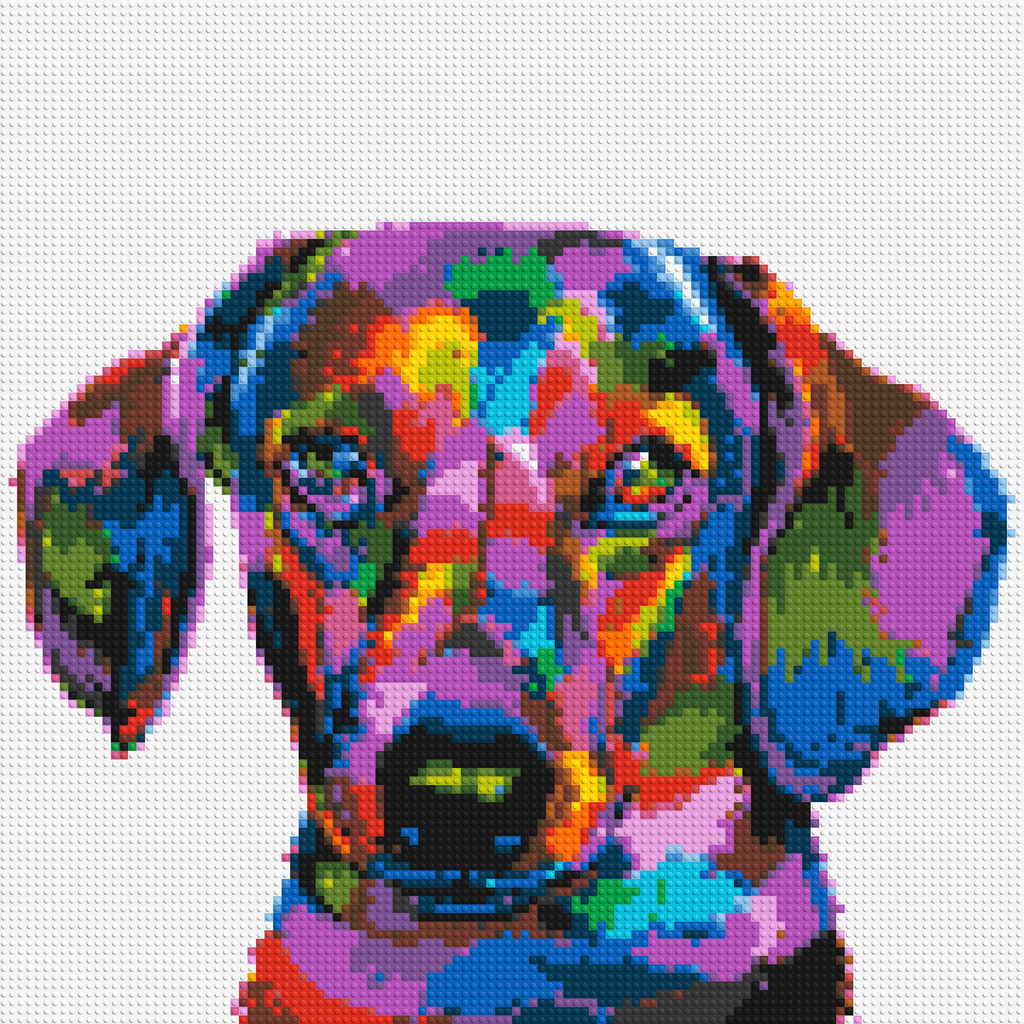 Dachshund Colorful Pop Art - Brick Art Mosaic Kit