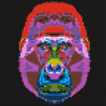 Gorilla Colorful Pop Art  - Brick Art Mosaic Kit