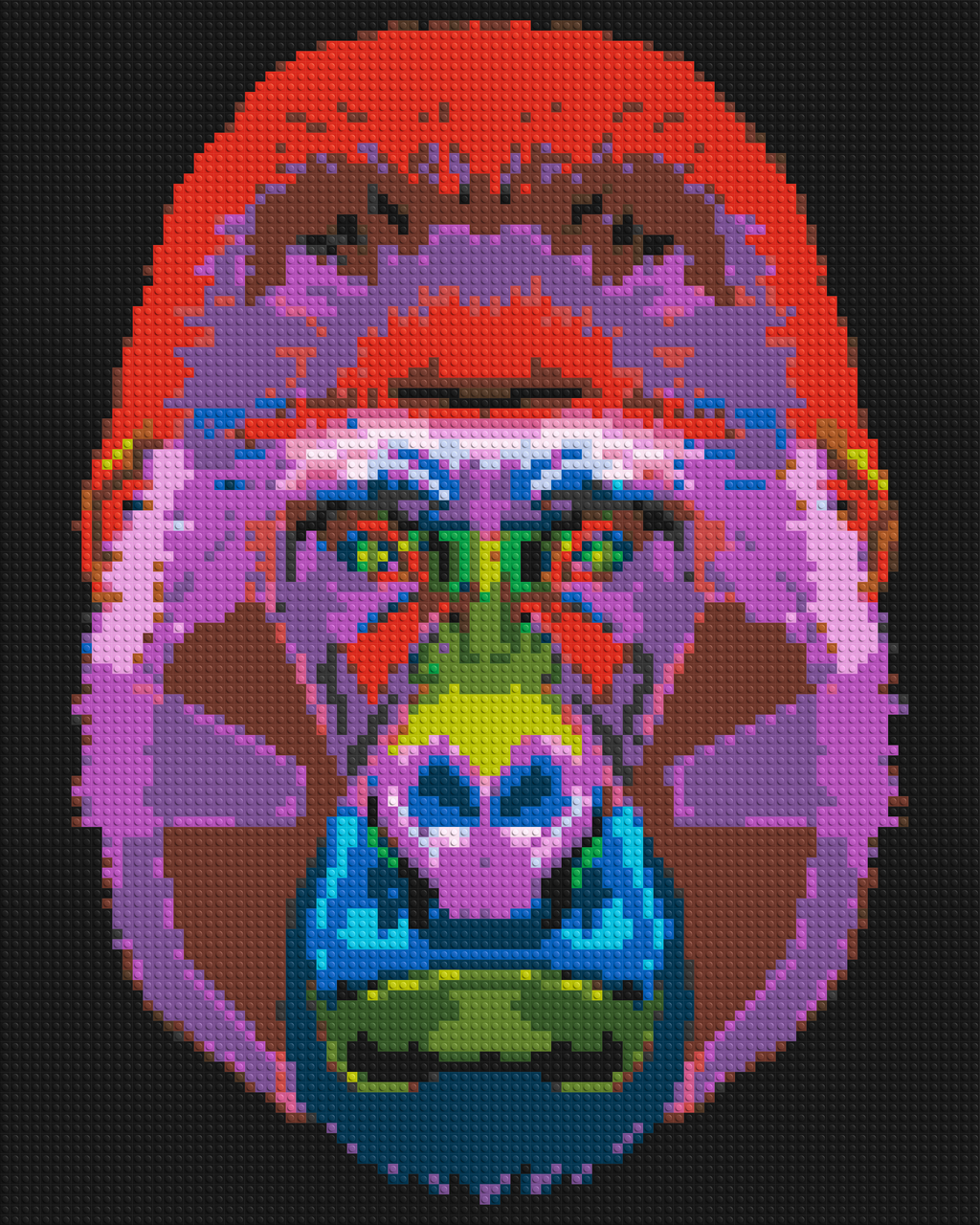Gorilla Colorful Pop Art  - Brick Art Mosaic Kit
