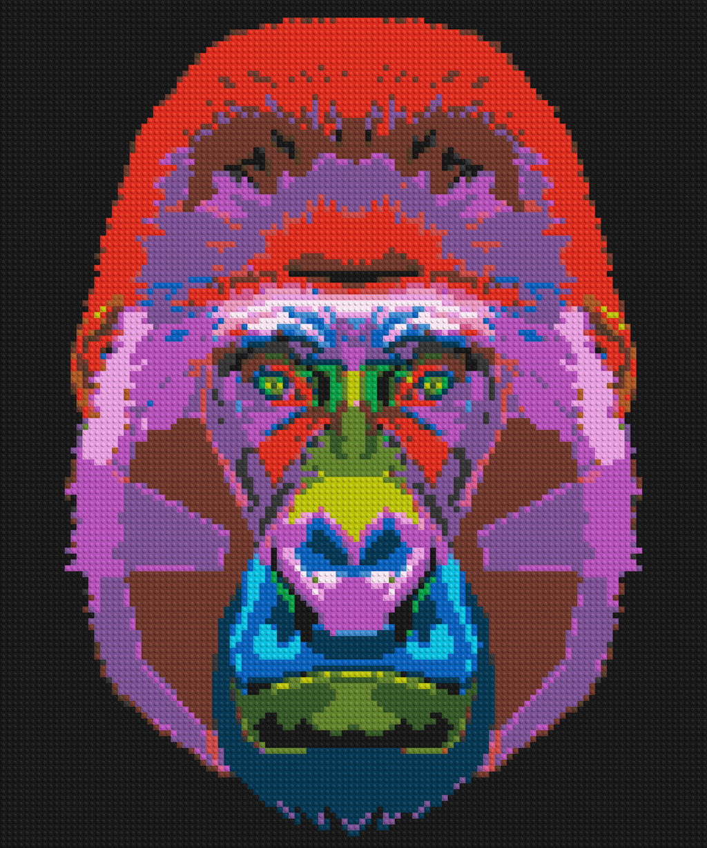 Gorilla Colorful Pop Art  - Brick Art Mosaic Kit