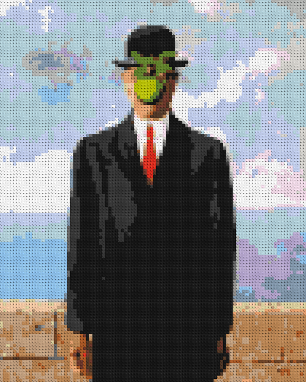 The Son of Man by Ren¨¦ Magritte - Brick Art Mosaic Kit