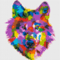 Wolf Colorful Pop Art - Brick Art Mosaic Kit