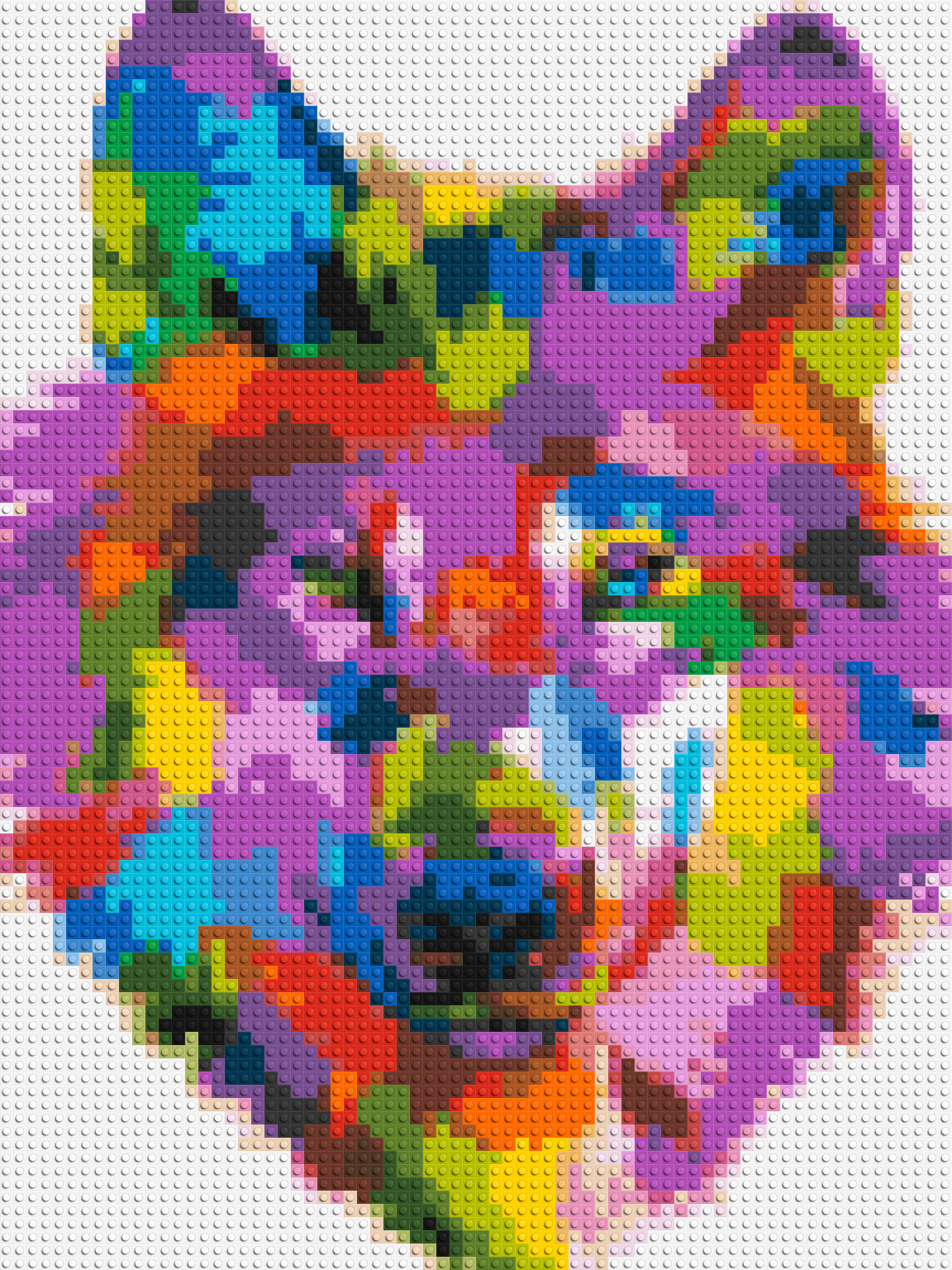 Wolf Colorful Pop Art - Brick Art Mosaic Kit