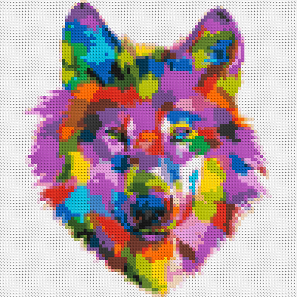 Wolf Colorful Pop Art - Brick Art Mosaic Kit