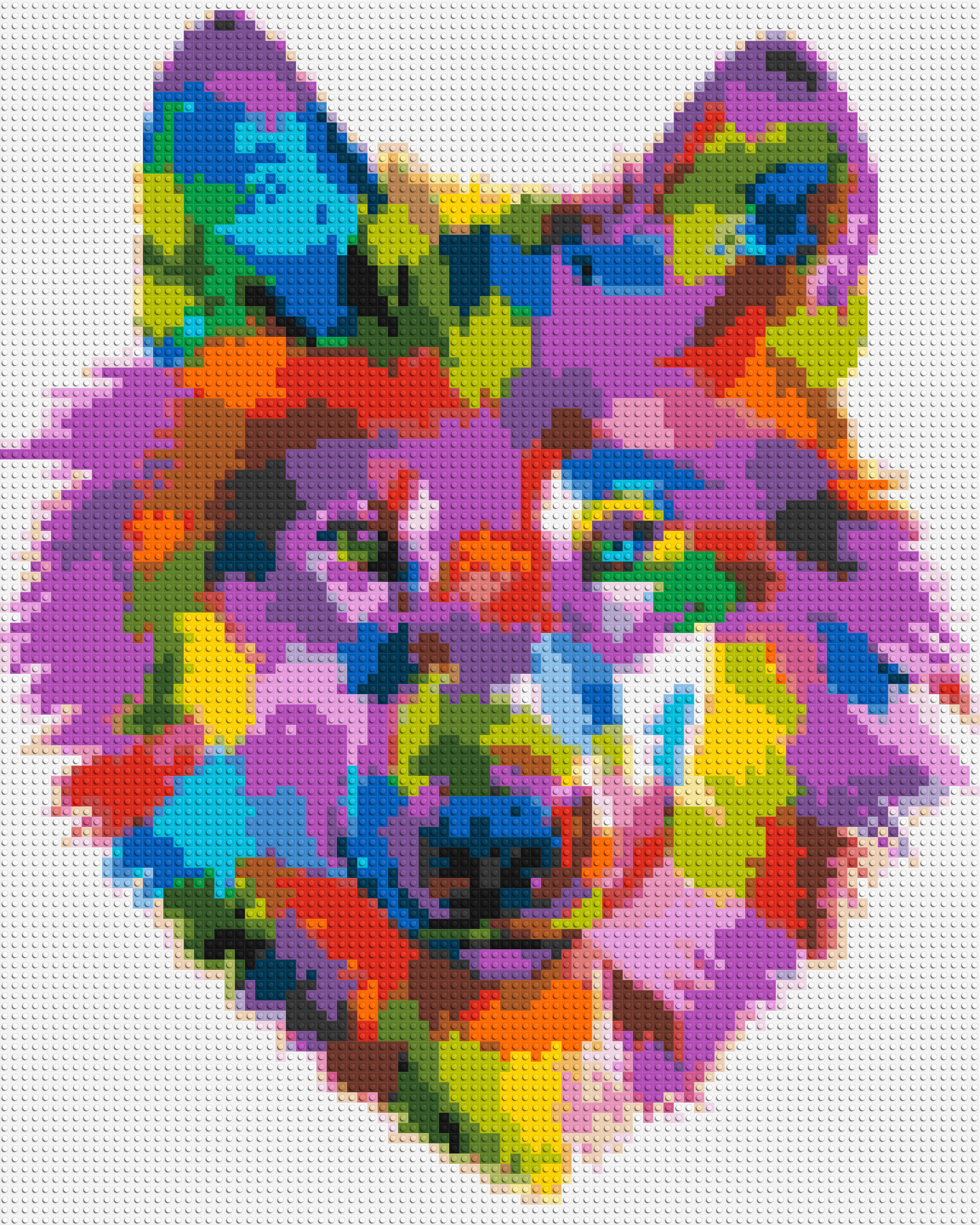 Wolf Colorful Pop Art - Brick Art Mosaic Kit