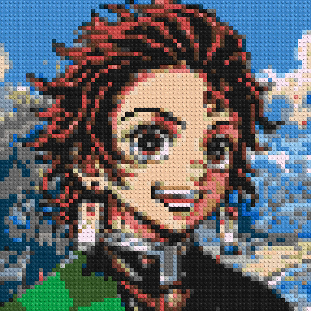 Tanjiro Pixel Art - Brick Art Mosaic Kit