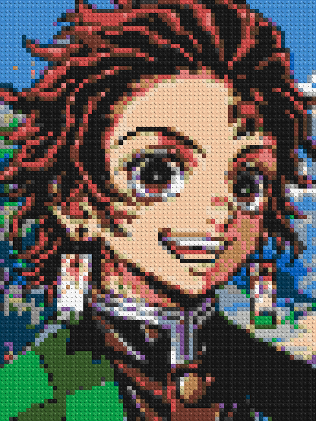 Tanjiro Pixel Art - Brick Art Mosaic Kit